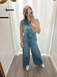 Keep Loving Me Denim Jumpsuit