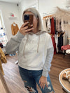 Cincinnati Colorblock Embroidered Cropped Hoodie-Tan