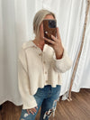 Juliet Button Down Sweater -Cream