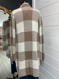 Sabrina Plaid Cardigan- Khaki