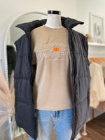 Layla Oversized Puffer Vest-Black