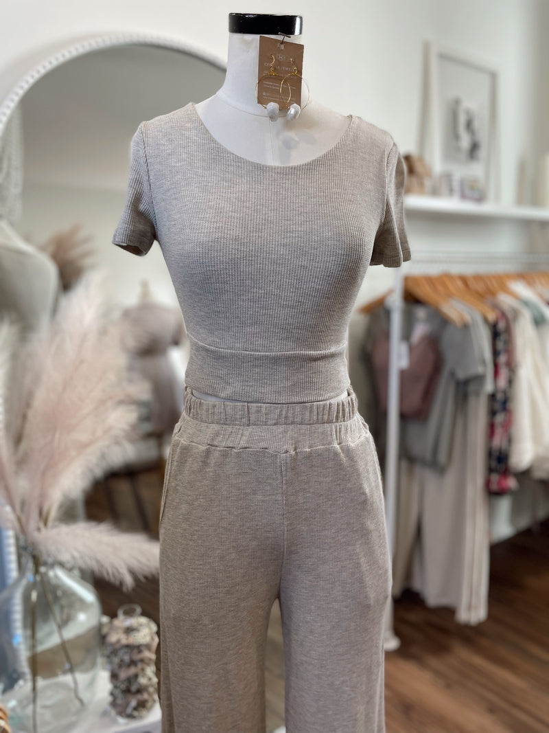 Perfect Night Thermal Cropped Top-Oatmeal