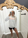 Hometown Cincinnati Embroidered Crewneck-White