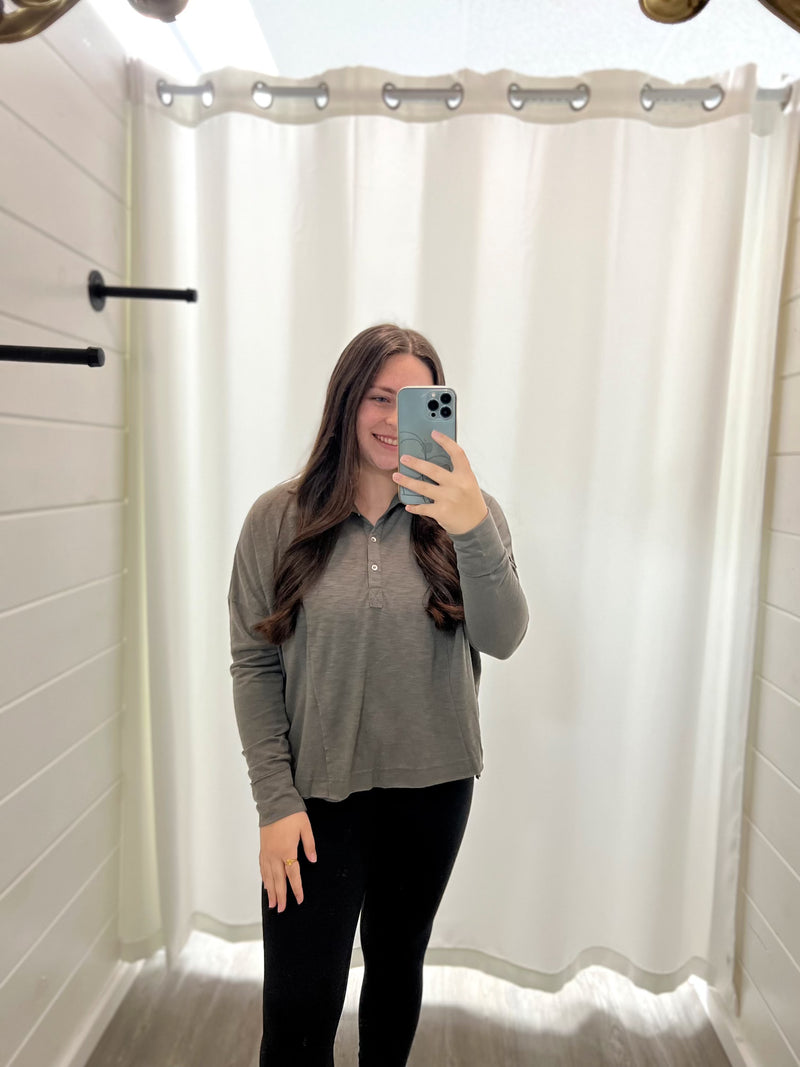 Bring It Back Washed Long Sleeves Top