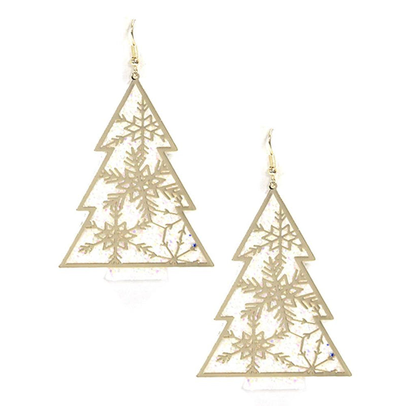 Christmas Tree Glitter Earrings