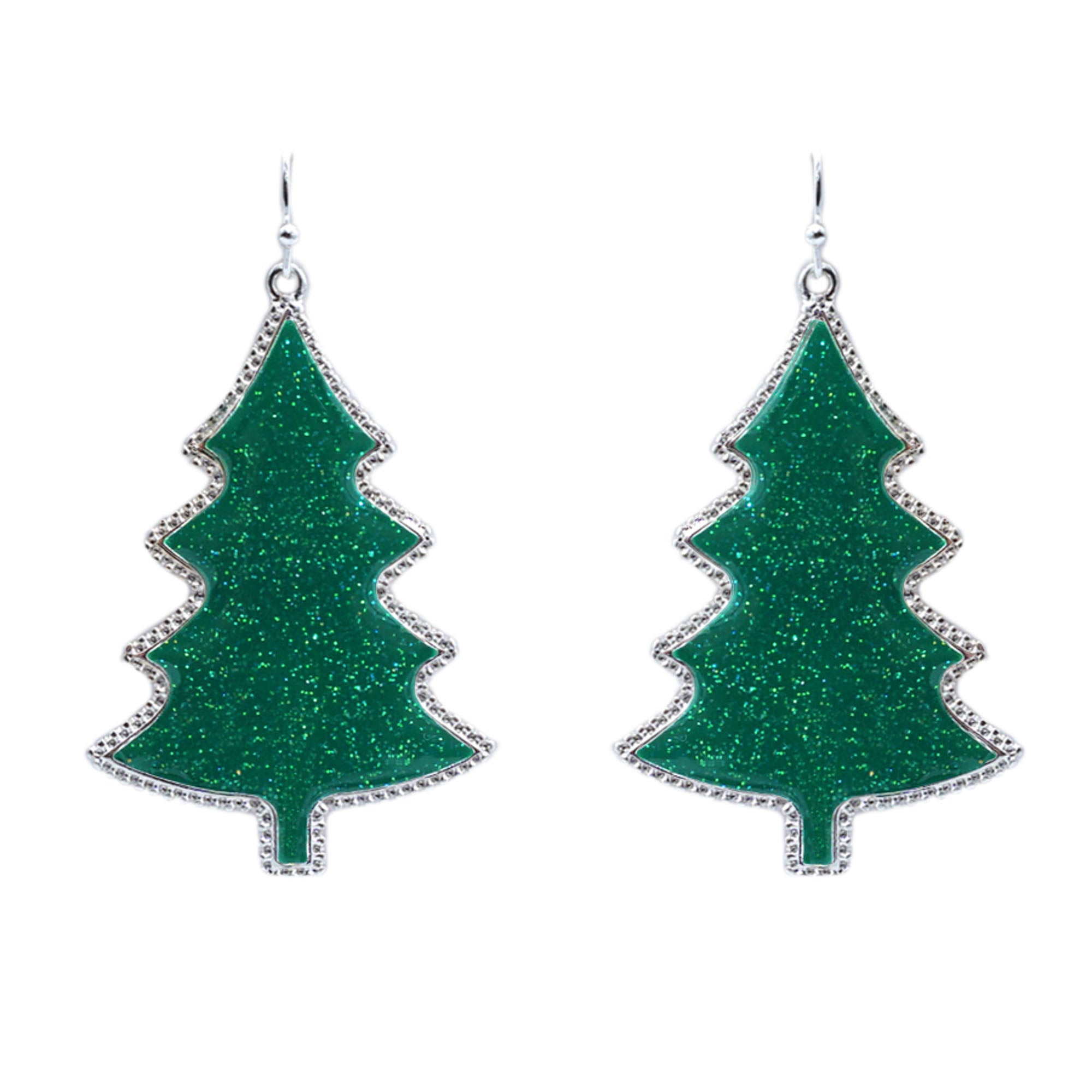 Glitter Tree Dangle Earrings