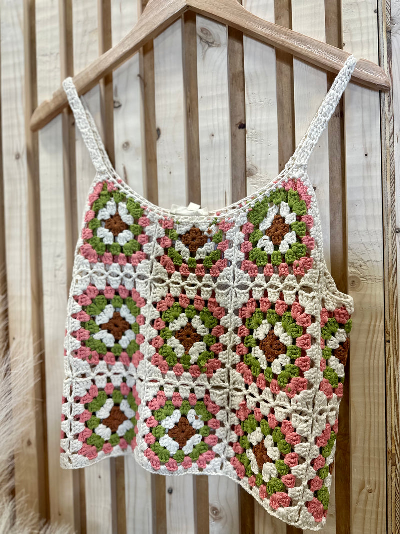 Crochet Floral Tank