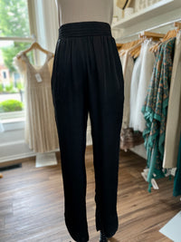 Leena Satin Joggers- Black