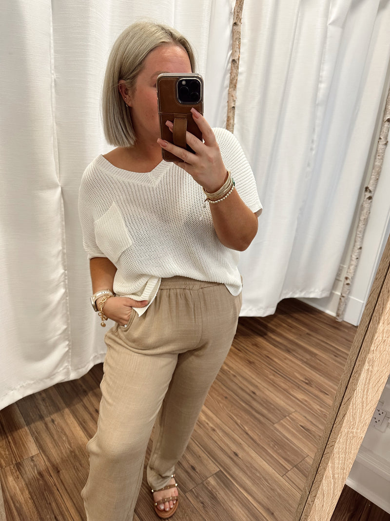 Carefree Days Knit Oversized Sweater-Off White