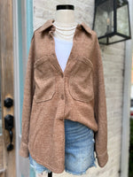 Easy to Wear Button Down Shacket- Mocha
