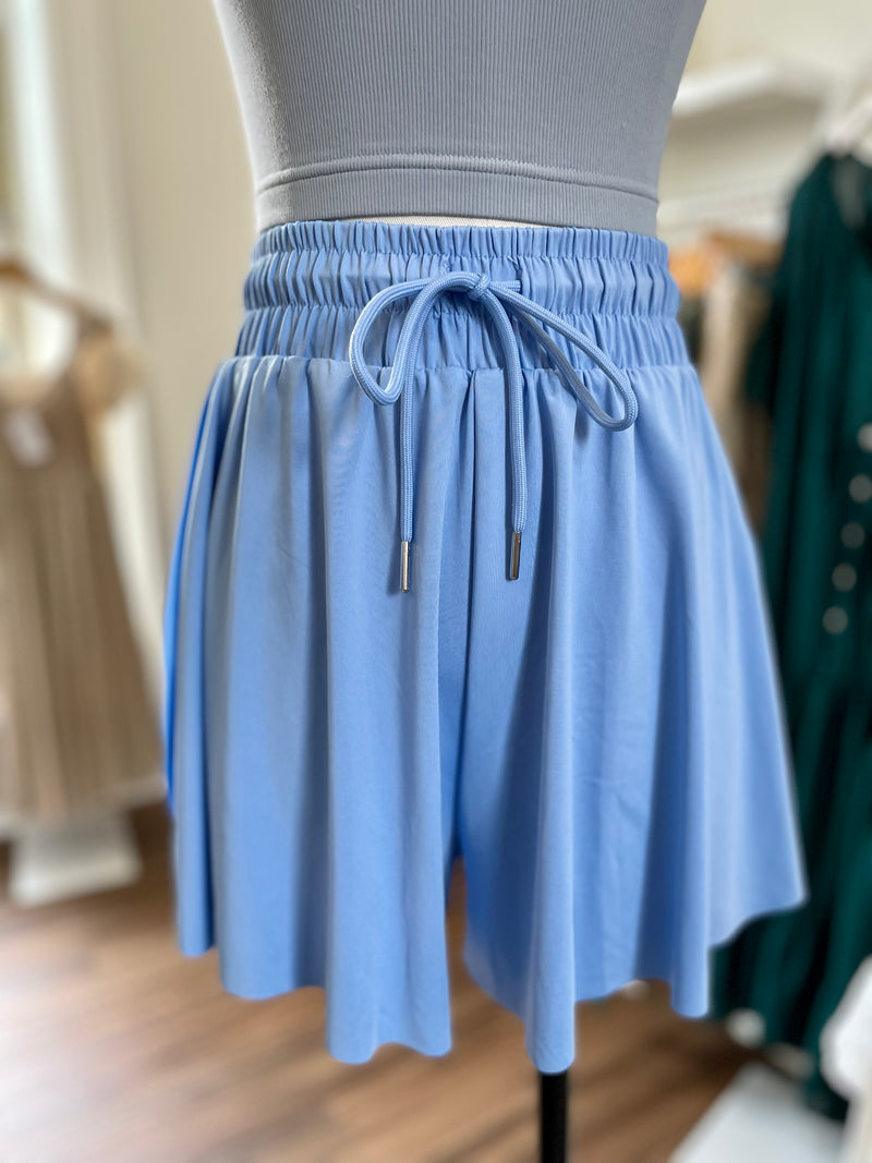 Love Ya Flowy Shorts-Sky