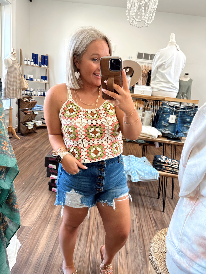 Crochet Floral Tank