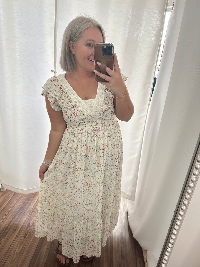 Forever Lace Whimsical Midi Dress