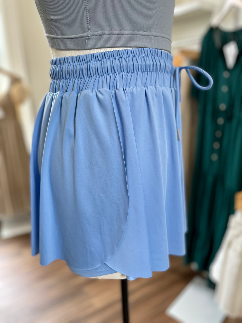 Love Ya Flowy Shorts-Sky