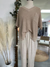 Truly Bliss Linen Smocked Pants-Natural