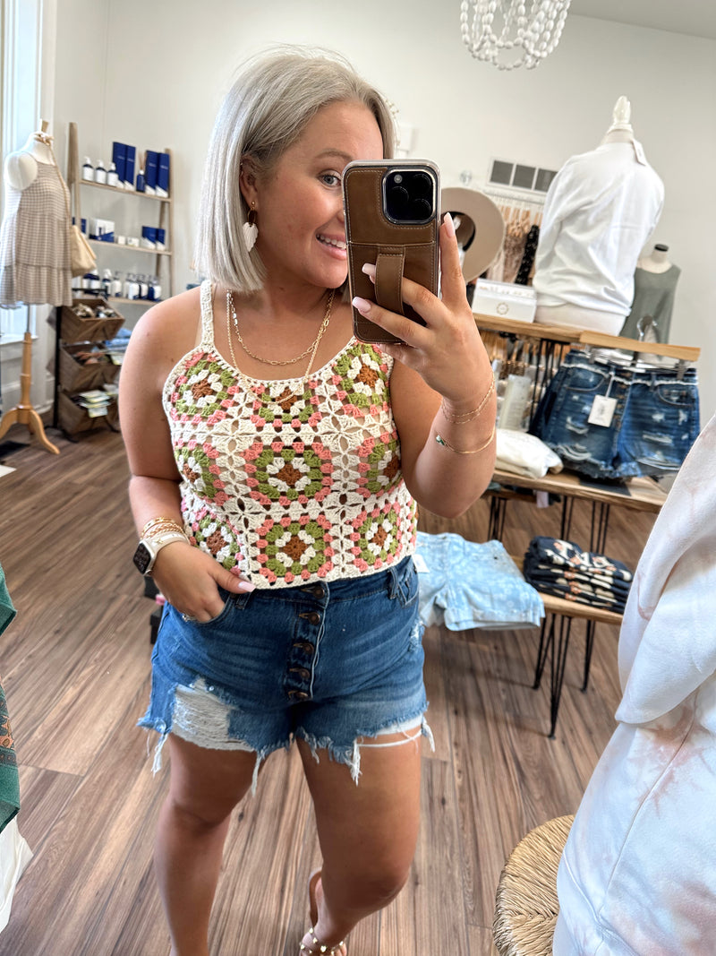 Crochet Floral Tank
