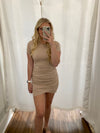 Kyler T-Shirt Dress-Taupe