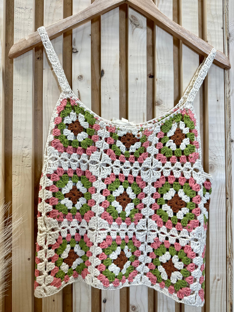 Crochet Floral Tank