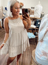 Santori Gingham Dress-Mocha Ivory