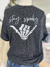 Stay Spooky Leopard Embroidered Tee