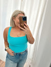 Cleo Tie Back Top- Turquoise
