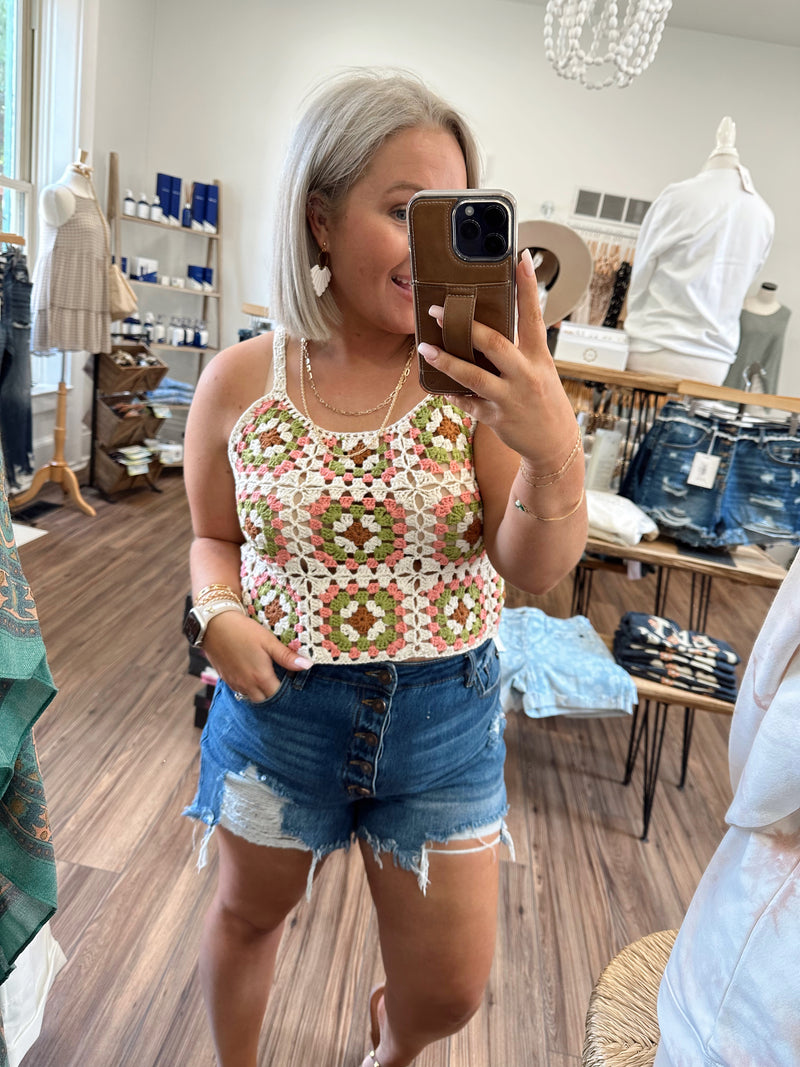 Crochet Floral Tank
