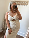 Catalina Striped Dress- Ivory