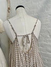 Santori Gingham Dress-Mocha Ivory