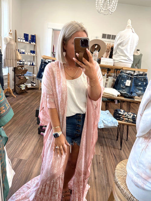 Misha Flowy Kimono-Blush