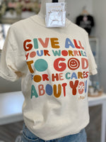 Give All Your Worries To God Graphic Tee-Ivory