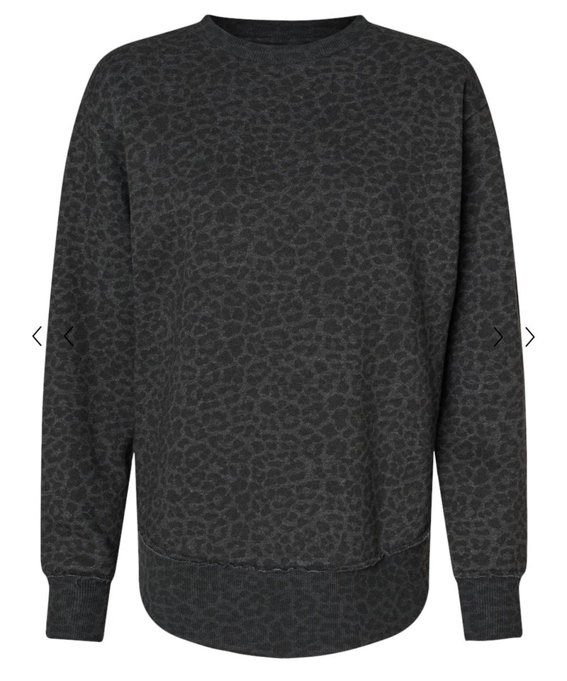 Stay Spooky Leopard Embroidered Crewneck