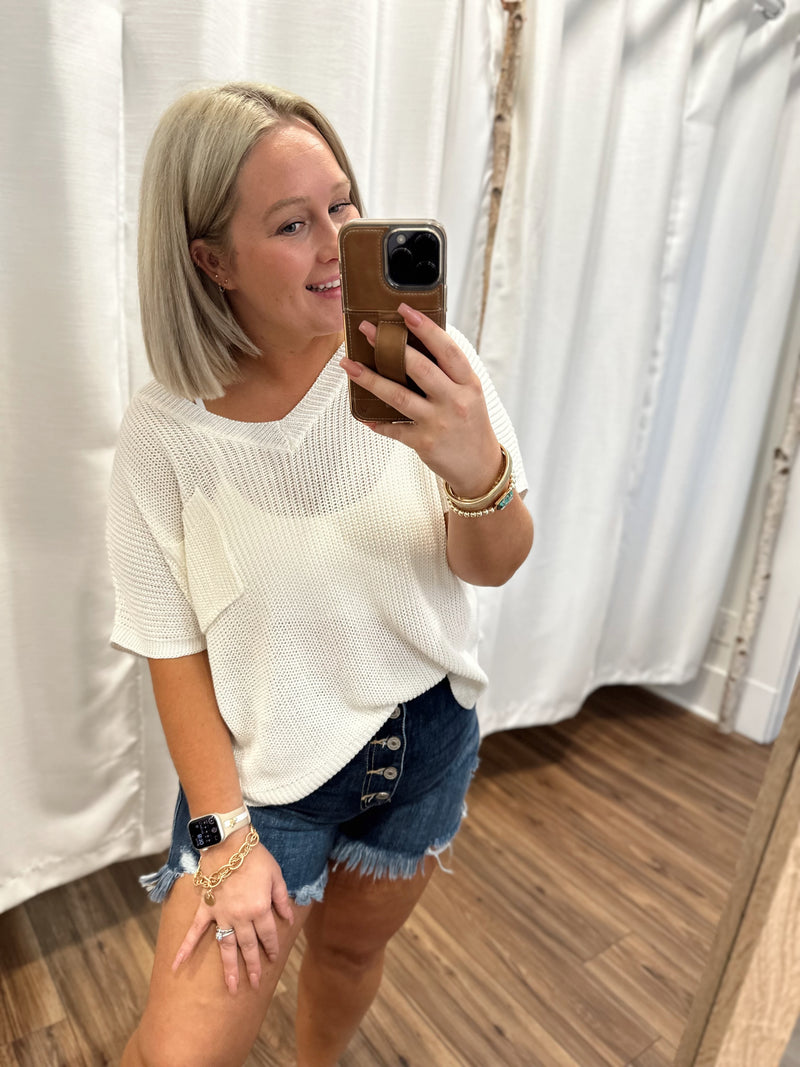 Carefree Days Knit Oversized Sweater-Off White