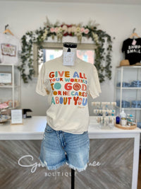 Give All Your Worries To God Graphic Tee-Ivory