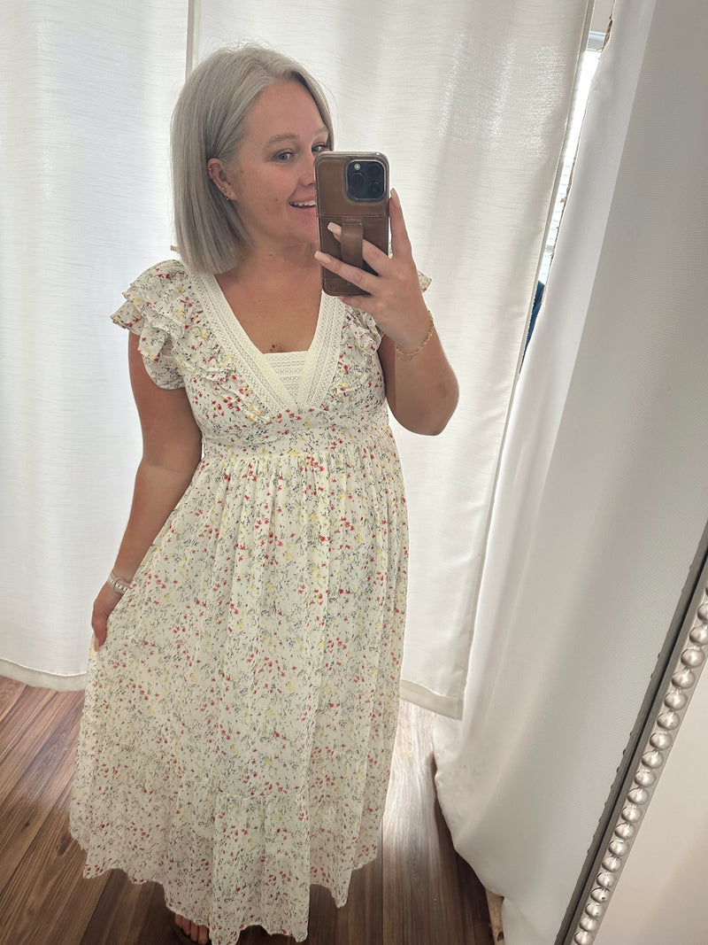 Forever Lace Whimsical Midi Dress
