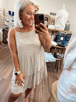 Santori Gingham Dress-Mocha Ivory