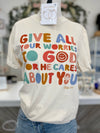 Give All Your Worries To God Graphic Tee-Ivory