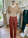 Leena Satin Joggers- Cinnamon