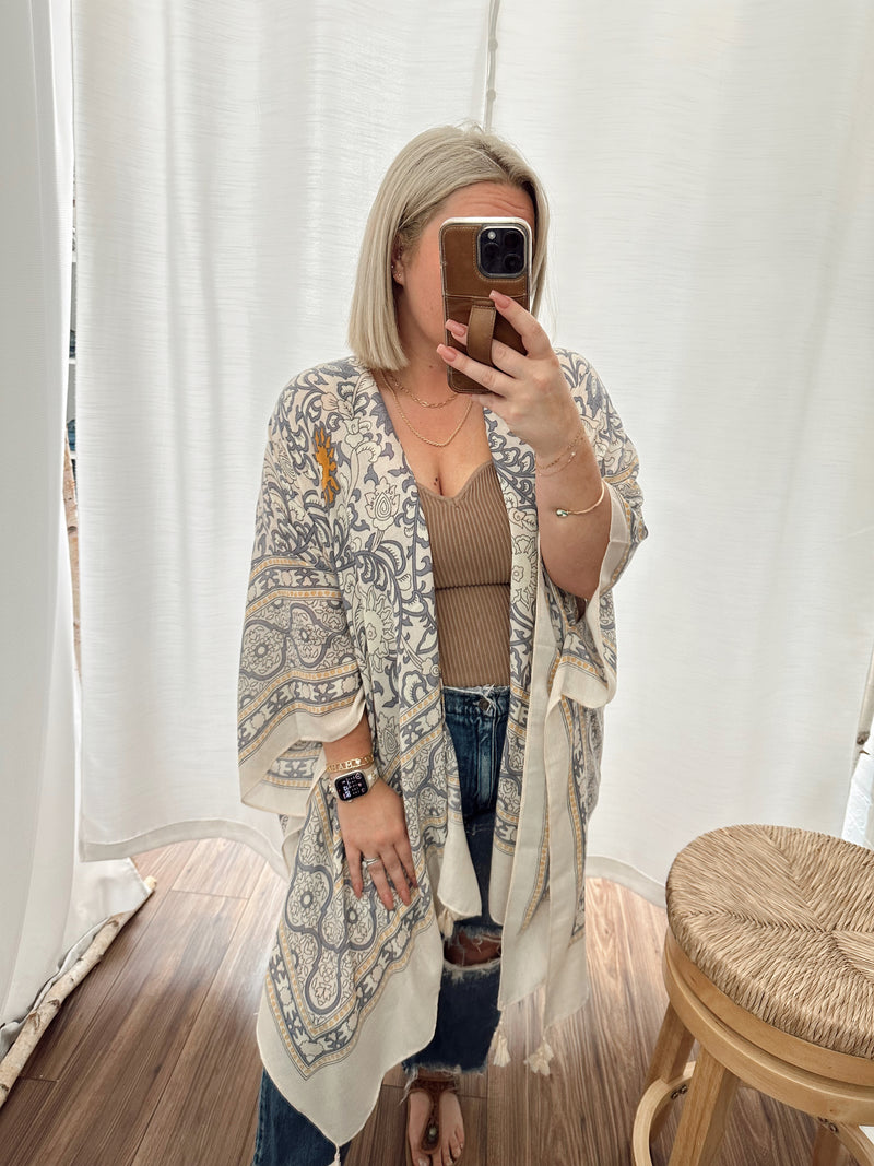 Morroco Tassel Kimono-Ivory