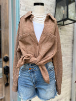 Easy to Wear Button Down Shacket- Mocha