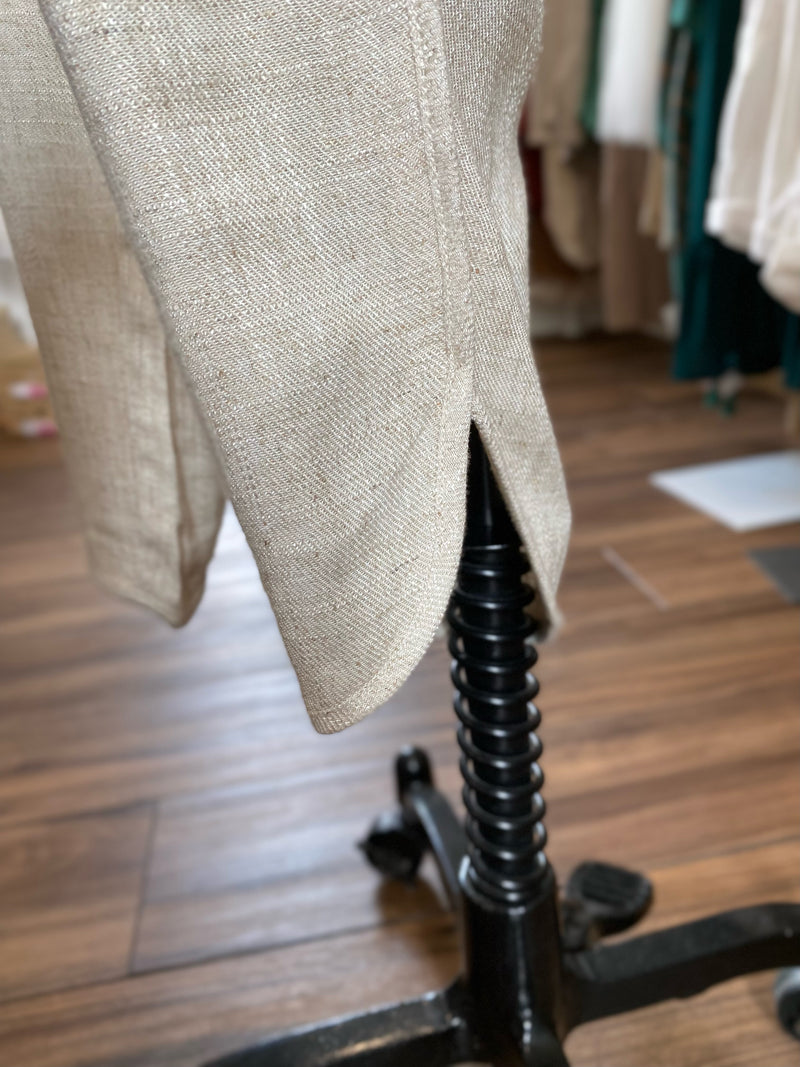Truly Bliss Linen Smocked Pants-Natural