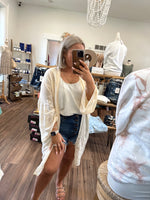 Floral Vine Kimono-Cream
