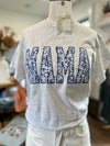 MAMA Grey Tea Party Applique Tee