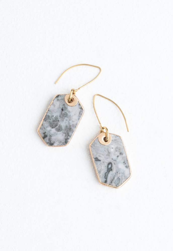 Ink Stone Earrings in Heather Gray