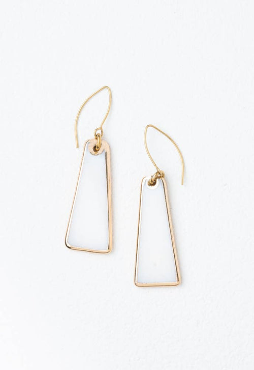 Pillar Mother of Pearl Earrings in Gold