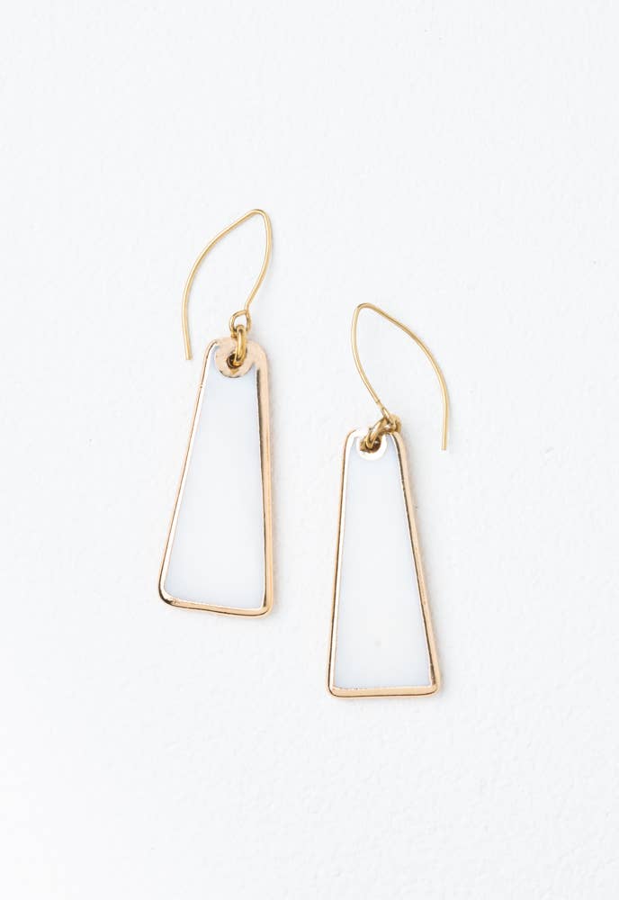 Pillar Mother of Pearl Earrings in Gold