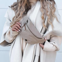 Devin Denim Bum Bag- Khaki