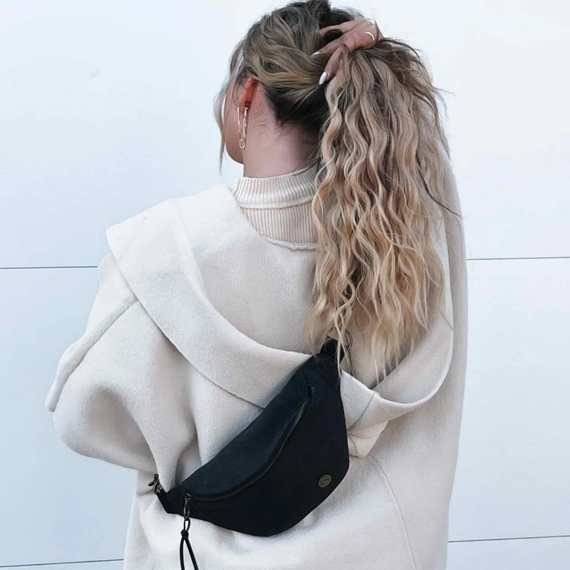 Devin Denim Bum Bag- Black