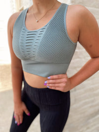 Kataleya Laser Cute Sports Bra-Sea