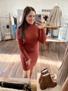 I'm Your Girl Rib Knit Sweater Dress-Cinnamon