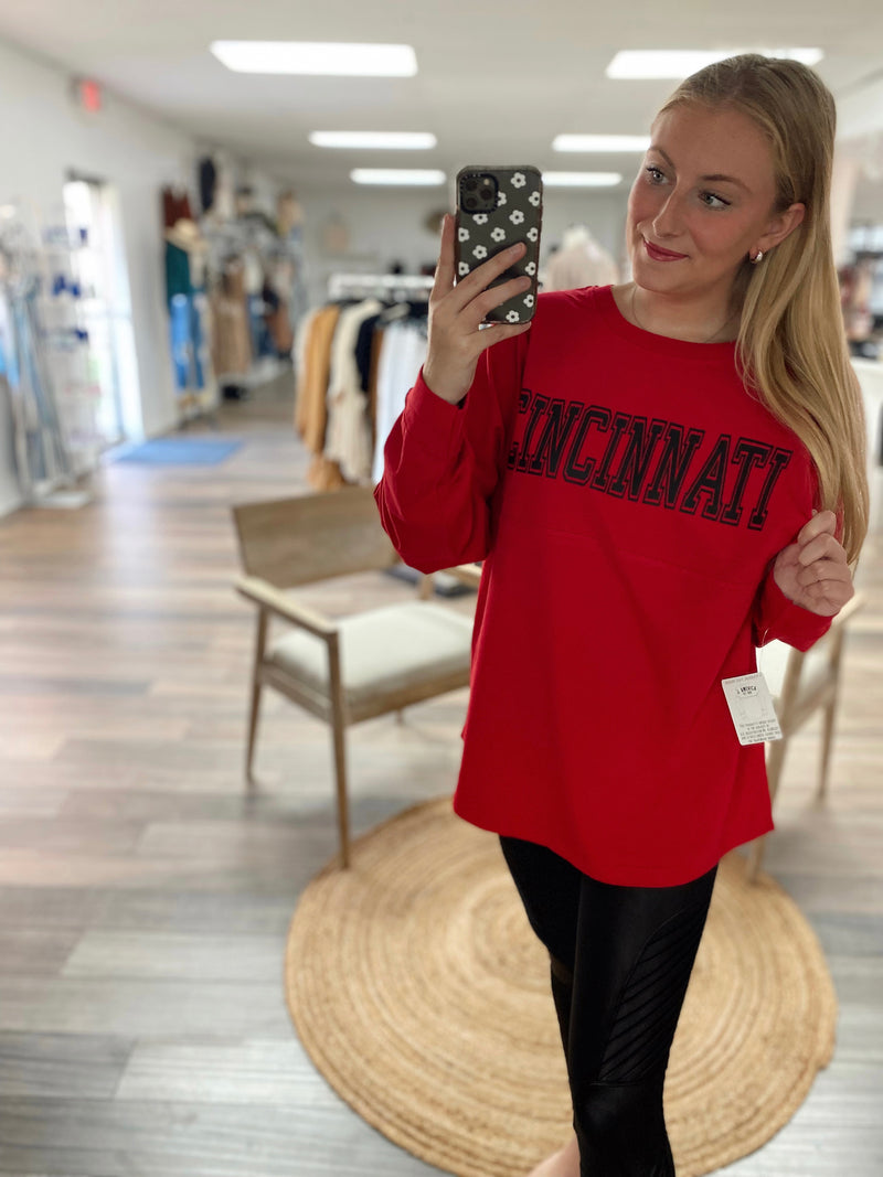 Cincinnati Game Day Long Sleeve- Red